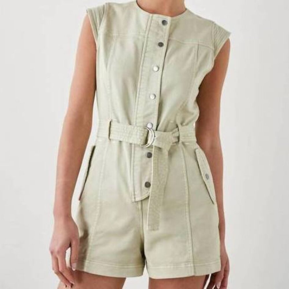 Rails Sleeveless Utility Romper in Light Sage